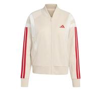 adidas Damen 3S Fashion Tracktop, Crystal Linen/Pure Ruby, XS