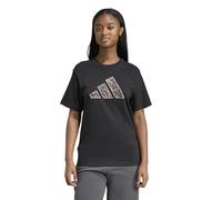 adidas Damen Animal Graphic T-Shirt, Black/Camo, L