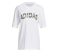 adidas Damen Camo Oversized Graphic T-Shirt, White, XXS