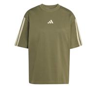 adidas Damen Essentials 3-Stripes Boyfriend T-Shirt, Olive strata/Wonder Cargo, M