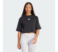 adidas Damen Essentials 3-Stripes Cotton Loose T-Shirt, Black/White, S