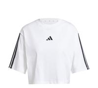 adidas Damen Essentials 3-Stripes Cotton Loose T-Shirt, White/Black, XL