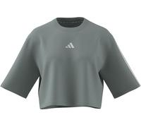 adidas Damen Essentials 3-Stripes Cotton Loose T-Shirt, Wonder Sage/White, XS
