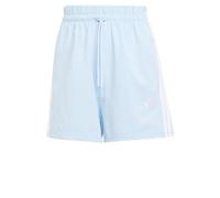 adidas Damen Essentials 3-Stripes Cotton Shorts, Glow Blue/White, XS