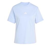 adidas Damen Essentials 3-Stripes Cotton T-Shirt, Glow Blue/Clear Pink, L