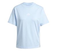 adidas Damen Essentials 3-Stripes Cotton T-Shirt, Glow Blue/White, M