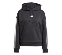 adidas Damen Essentials 3-Stripes Fleece Hoodie, Black/White, M