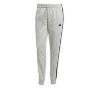 adidas Damen Essentials 3-Stripes Fleece Slim Pants, Medium Grey Heather/Black, L