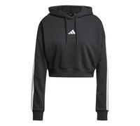 adidas Damen Essentials 3-Stripes French Terry Cropped Hoodie, Black/White, S
