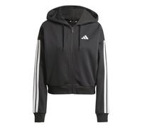 adidas Damen Essentials 3-Stripes French Terry Full Zip Hoodie, Black/White, XS