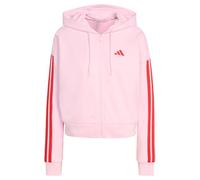 adidas Damen Essentials 3-Stripes French Terry Full Zip Hoodie, Clear Pink/Pure Ruby, S