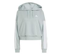 adidas Damen Essentials 3-Stripes French Terry Quarter-Zip Hoodie, Wonder Sage/White, XS