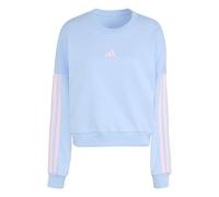 adidas Damen Essentials 3-Stripes French Terry Sweatshirt, Glow Blue/Clear Pink, M