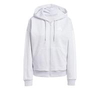 Adidas Sweat à capuche zippé Essentials 3‑Stripes en molleton Gris clair/Blanc Femme S