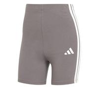 adidas Damen ESSENTIALS 3-STRIPES HIGH WAISTED BIKER SHORTS, Grey Strata/White, S