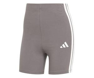 adidas Damen ESSENTIALS 3-STRIPES HIGH WAISTED BIKER SHORTS, Grey Strata/White, S