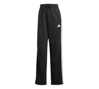 Adidas Damen Essentials 3-Stripes Open Hem Fleece Pants, Black/White, XXL