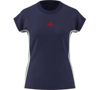 adidas Damen Essentials 3-Stripes Single Jersey Tee, Mystery Ink/White, XS