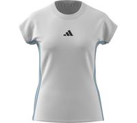 adidas Damen Essentials 3-Stripes Single Jersey Tee, White/Icey Blue, M