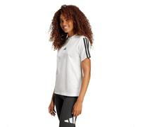 adidas Damen Essentials 3-Stripes Sleeve Cotton T-Shirt, White/Black, XL