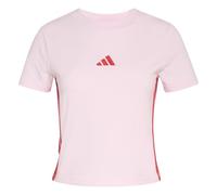 adidas Damen Essentials 3 Stripes Slim Baby T-Shirt, Clear Pink/Pure Ruby, S