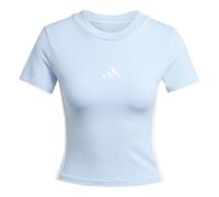 Adidas Damen Essentials 3 Stripes Slim Baby T-Shirt, Glow Blue/White, S