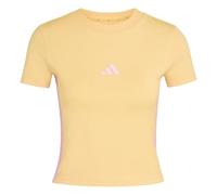adidas Damen Essentials 3 Stripes Slim Baby T-Shirt, Semi Ice Tangerine/St Tropic Bloom, L