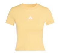 adidas Damen Essentials 3 Stripes Slim Baby T-Shirt, Semi Ice Tangerine/White, XS