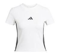 adidas Damen Essentials 3 Stripes Slim Baby T-Shirt, White/Black, S