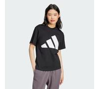 adidas Damen Essentials BIG Logo Cotton T-Shirt, Black/White, L
