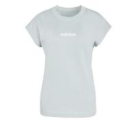adidas Damen Essentials Linear Cotton T-Shirt, Wonder Sage/White, L