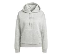 adidas Damen Essentials Linear Fleece Hoodie, Medium Grey Heather/Black, S