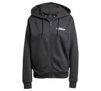 adidas Damen Essentials Linear Full Zip French Terry Hoodie, Black/White, M