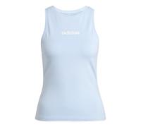 Adidas Damen Essentials Linear Slim Cotton Tank, Glow Blue/White, XL