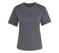 adidas Damen Essentials Small Logo Cotton T-Shirt, Grey Six/Black, M