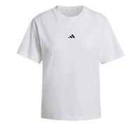 adidas Damen Essentials Small Logo Cotton T-Shirt, White/Black, S