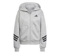 adidas Damen Future Icons Three Stripes Full Zip Hoodie, Medium Grey Heather, M