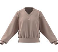 adidas Damen Future Icons Three Stripes V Neck Sweatshirt, Blush Pink, XL