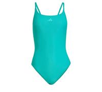 adidas Damen ICONISEA Ribbed Padded Thin Straps Swimsuit, Pure Teal, 30