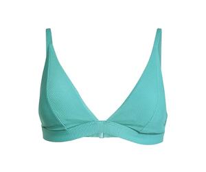 adidas Damen ICONISEA Ribbed Padded Triangle Bikini Top, Pure Teal, 30