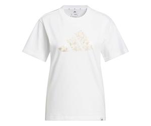 adidas Damen Iridescent Shells BIG Logo Graphic T-Shirt, White, XXL