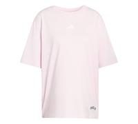 adidas Damen Mini Embroidery Oversized Graphic T-Shirt, Clear Pink/White, XXL