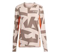 Adidas Multi Synthetic Long Sleeve Base Layer Beige M Femme
