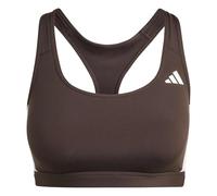 adidas Damen Optime Essentials Workout 3-Stripes Medium Support Bra, Aurora Coffee Met./White, XS