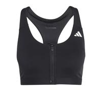 Adidas Optime Essentials Workout Zip-front Medium Impact Sports Bra Noir XS Femme