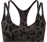 adidas Damen Optime Workout Leopard Strappy Light Support Bra, Earth strata/Black/Print, XXL