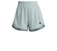 adidas Damen Pacer Essentials Knit High-Rise Shorts, Wonder Sage/White, L Long
