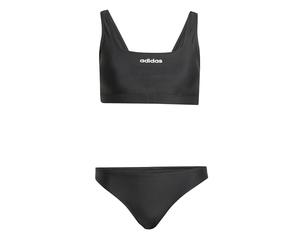 adidas Damen Padded Bralette Bikini Set, Black/White, 34