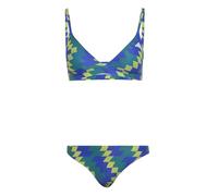 adidas Damen Padded Football-Inspired 2-Way Strap Triangle Bikini Set, Lucid Blue/Bold Green, 42