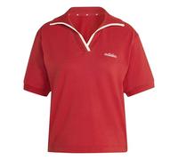 adidas Damen Seasonal Essentials Colorpop Polo with Embroidered Graphic, Active Maroon/Off White, XXS
